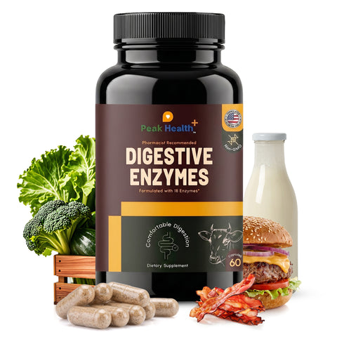 Digestive Enzymes for Carnivores and Vegans – Enjoy Food Without Discomfort, 60 Count, Made in USA