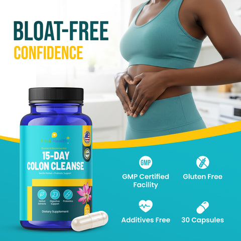 Peak Health 15-Day Colon Cleanse – Gentle Gut Reset & Bloating Relief, 30 Count, Made in USA