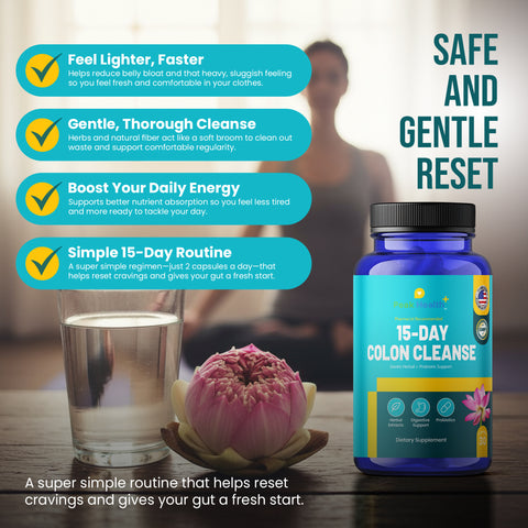 Peak Health 15-Day Colon Cleanse – Gentle Gut Reset & Bloating Relief, 30 Count, Made in USA