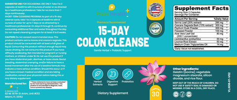 Peak Health 15-Day Colon Cleanse – Gentle Gut Reset & Bloating Relief, 30 Count, Made in USA